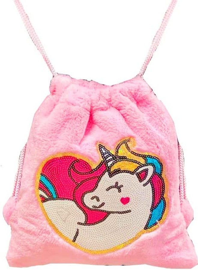 Neel حقيبة نيل® المصنوعة من فرو وحيد القرن، مصنوعة من فرو فائق النعومة، حقيبة كتف، حقيبة ظهر، حقيبة صغيرة، حقيبة مكتب، حقيبة جامعية، حقيبة دروس خصوصية، حقيبة سفر، حقيبة تخزين للبنات، حقيبة مكياج (عبوة وردية من قطعتين) - Image 5